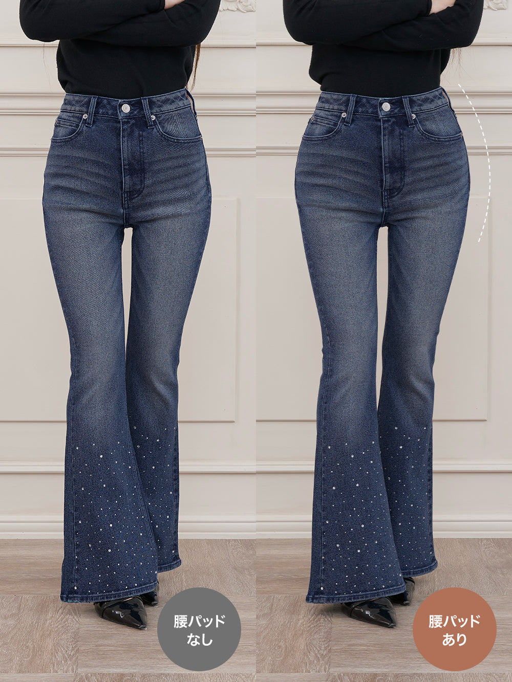 モデル：156cm（着用サイズ：XS　着用カラー：BLU）