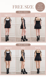 モデル：157cm/163cm（着用サイズ：FREE　着用カラー：BLK）