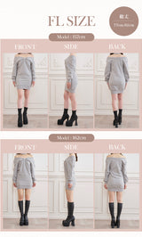 モデル：157cm/162cm（着用サイズ：F-L　着用カラー：GRY）