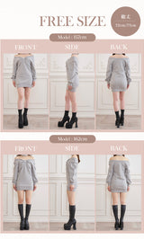 モデル：157cm/162cm（着用サイズ：FREE　着用カラー：GRY）