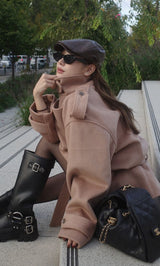 モデル：156cm（着用サイズ：M　着用カラー：BLK）