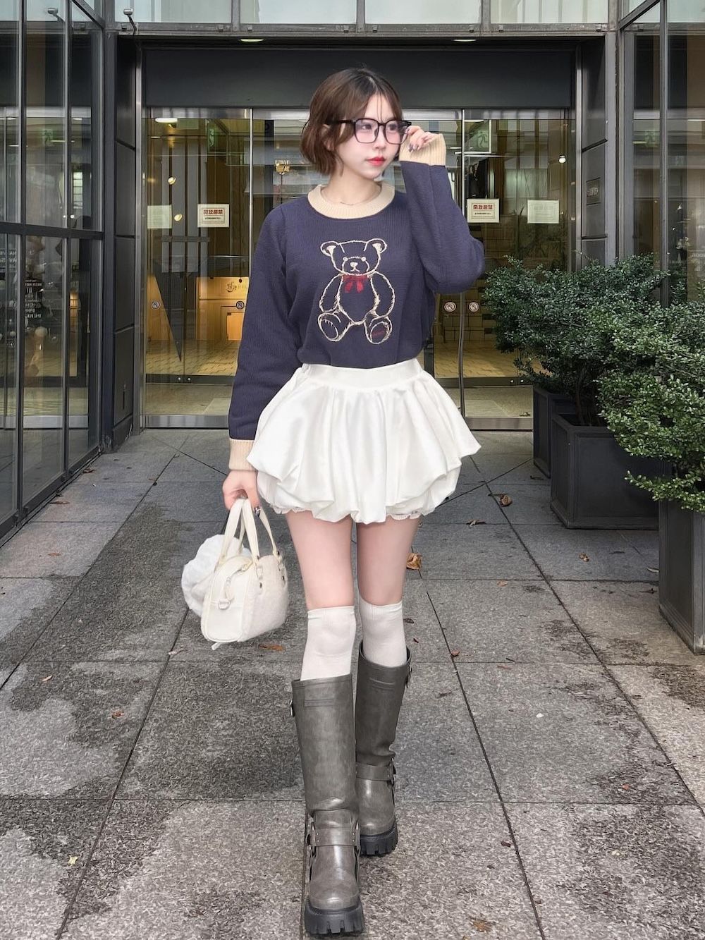 モデル：164cm（着用サイズ：FREE　着用カラー：NVY）