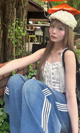 モデル：163cm（着用サイズ：S　着用カラー：BLU）