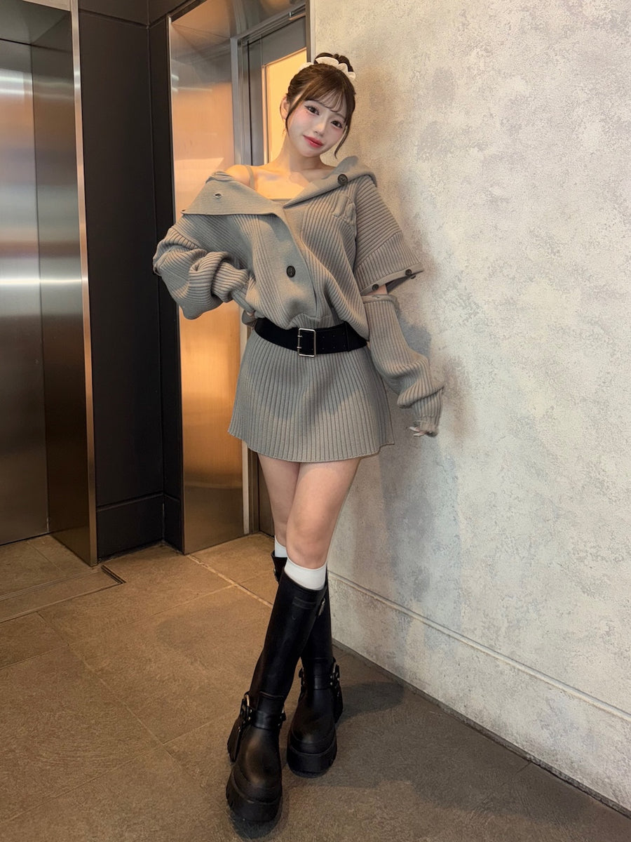 モデル：158cm（着用サイズ：L　着用カラー：BLK）