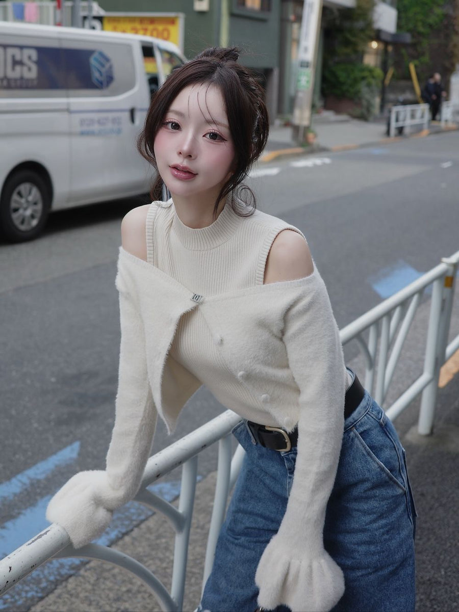 モデル：158cm（着用サイズ：FREE　着用カラー：IVO）