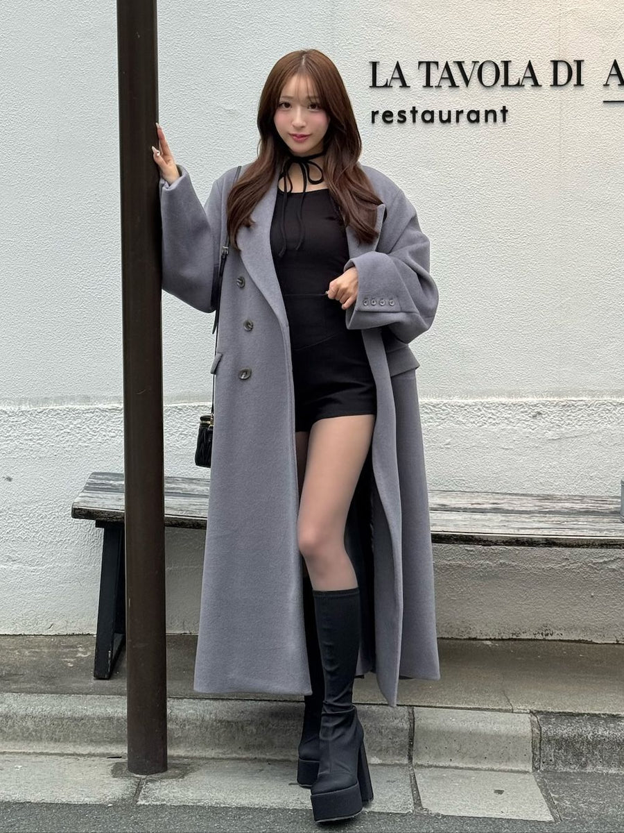 モデル：156cm（着用サイズ：FREE　着用カラー：BLK）