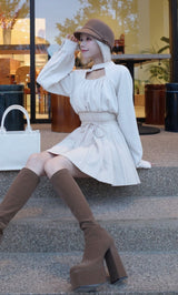 モデル：155cm（着用サイズ：FREE　着用カラー：IVO）