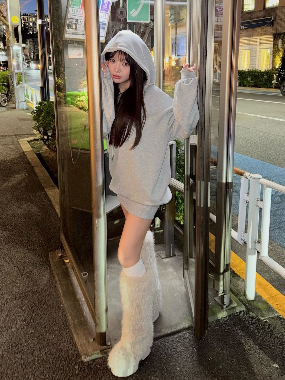 モデル：158cm（着用サイズ：FREE　着用カラー：GRY）