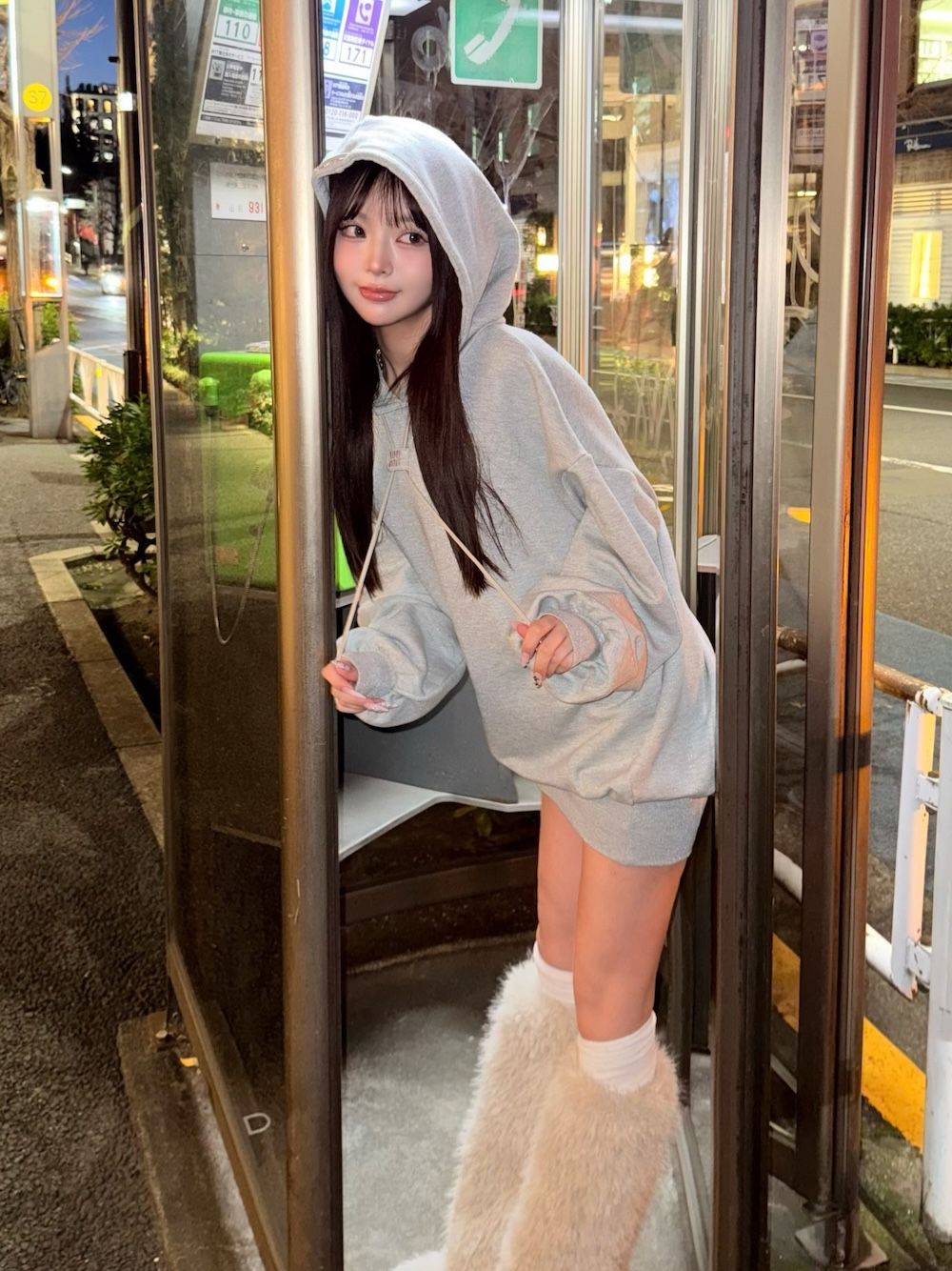 モデル：158cm（着用サイズ：FREE　着用カラー：GRY）