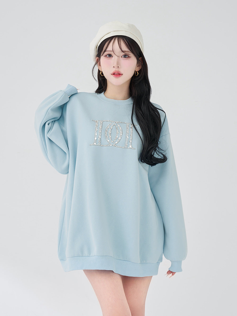 DDロゴビジュースウェットプルオーバー - sax