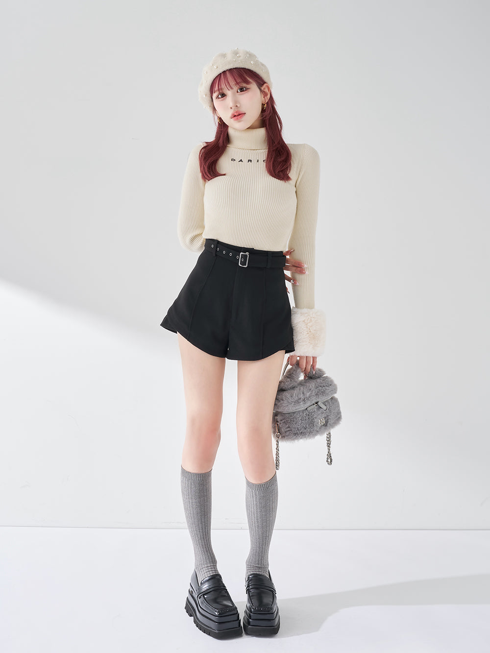 モデル：165cm（着用サイズ：S　着用カラー：BLK）