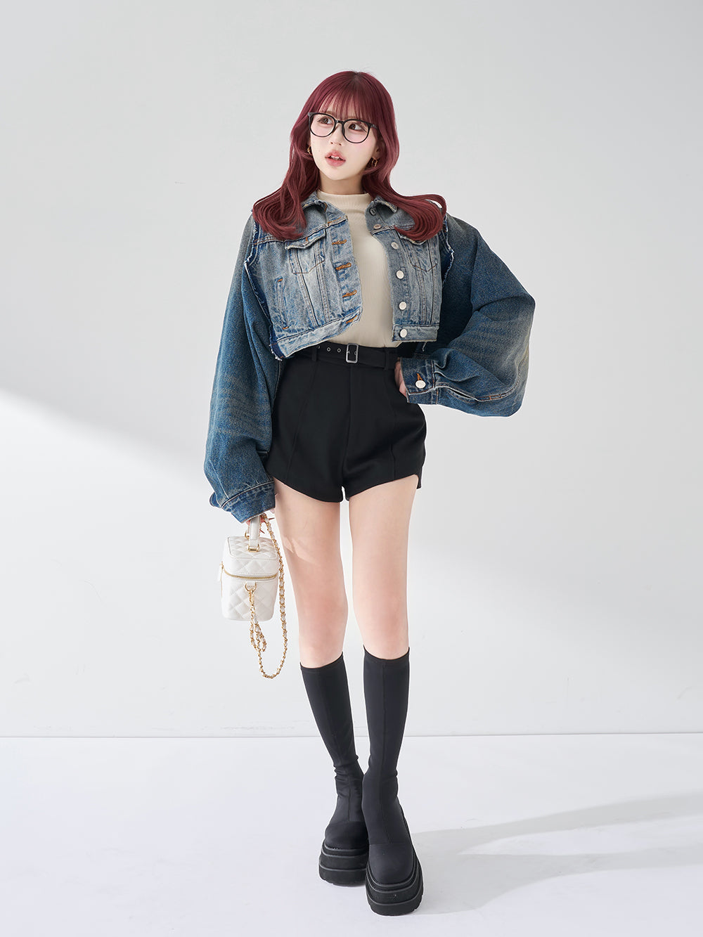 モデル：165cm（着用サイズ：S　着用カラー：BLK）