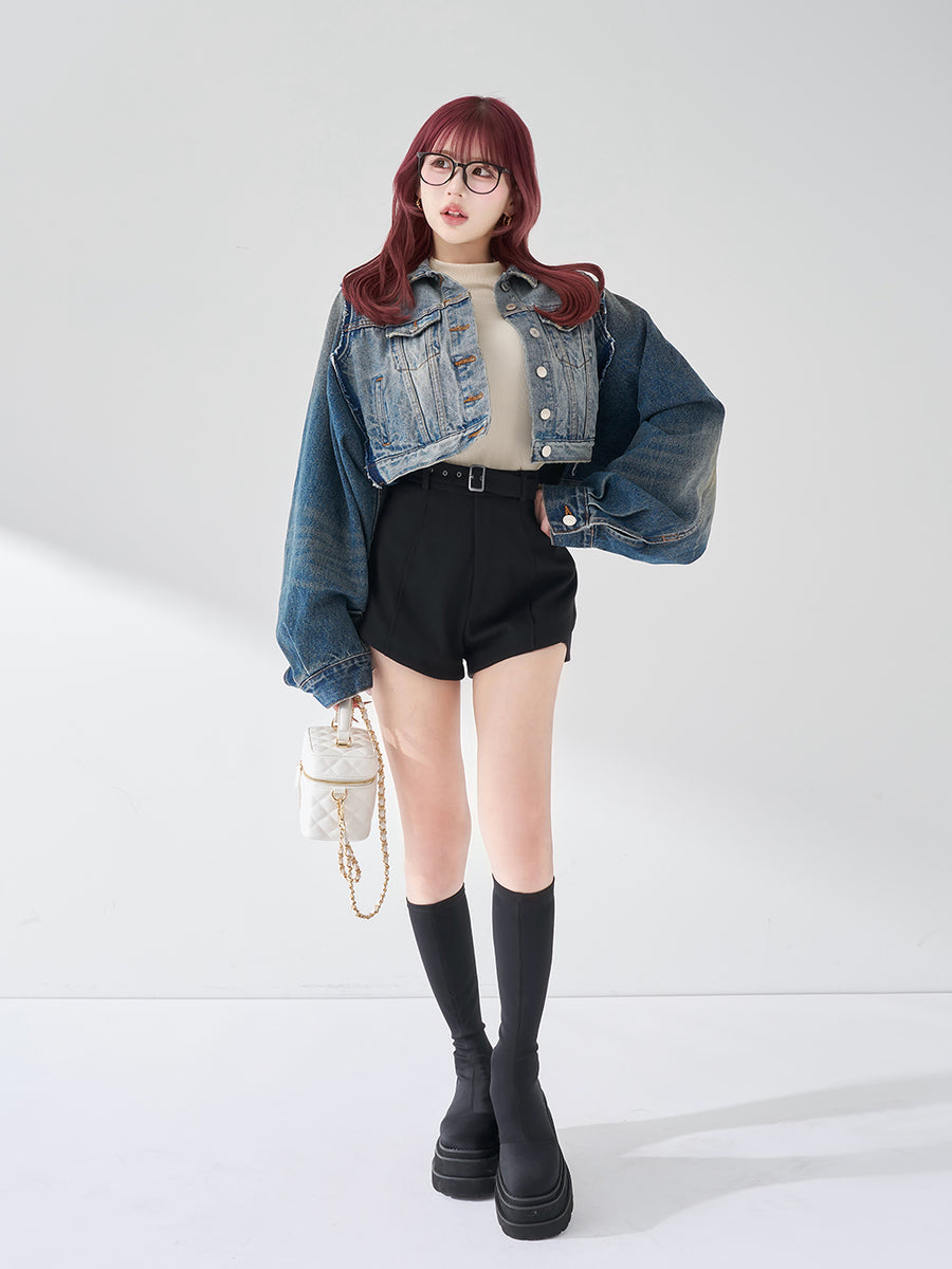 モデル：165cm（着用サイズ：S　着用カラー：BLK）