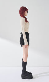 モデル：165cm（着用サイズ：S　着用カラー：BLK）