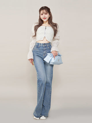 モデル：165cm（着用サイズ：M　着用カラー：BLU）