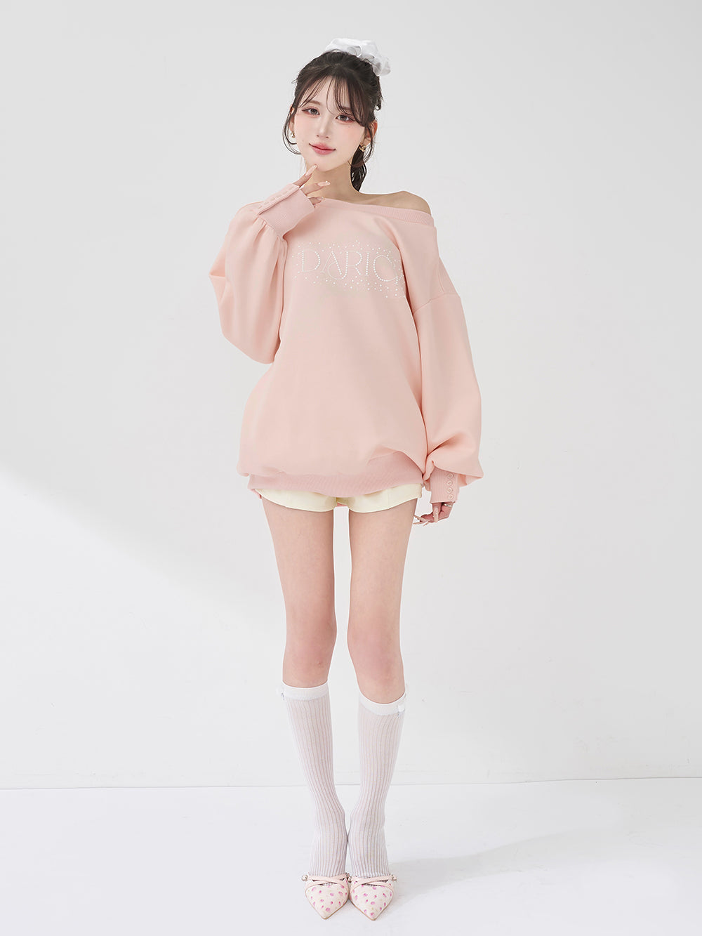 バックリボンパールグラフィックスウェットプルオーバー