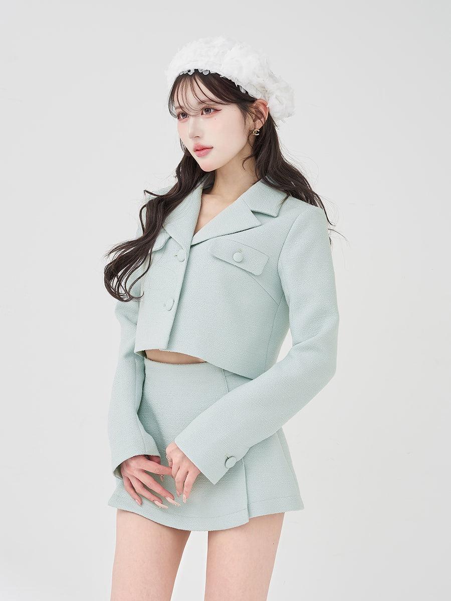 モデル：165cm（着用サイズ：S　着用カラー：SAX）