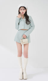 モデル：165cm（着用サイズ：S　着用カラー：SAX）