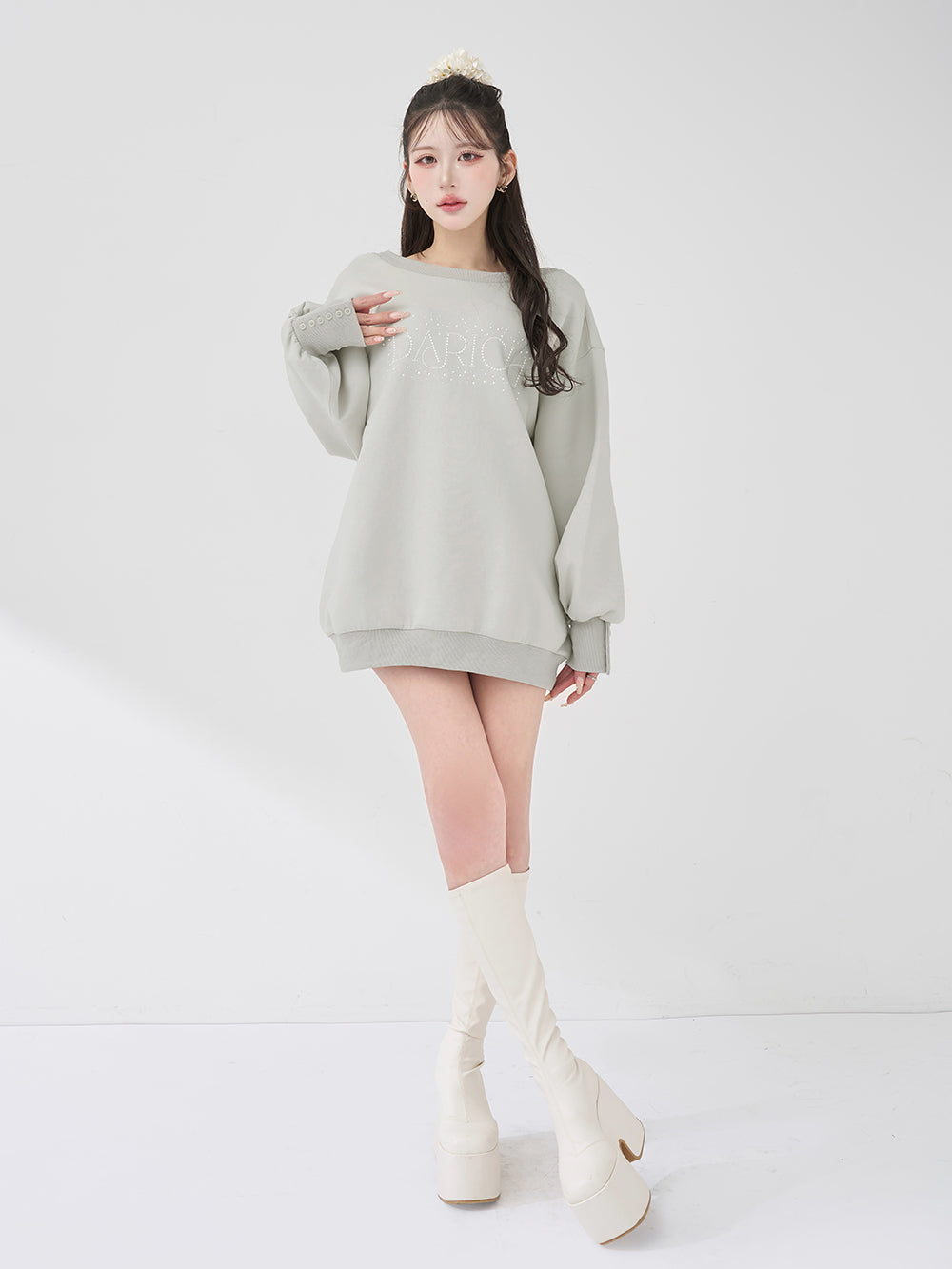 モデル：165cm（着用サイズ：FREE　着用カラー：L-GRY）