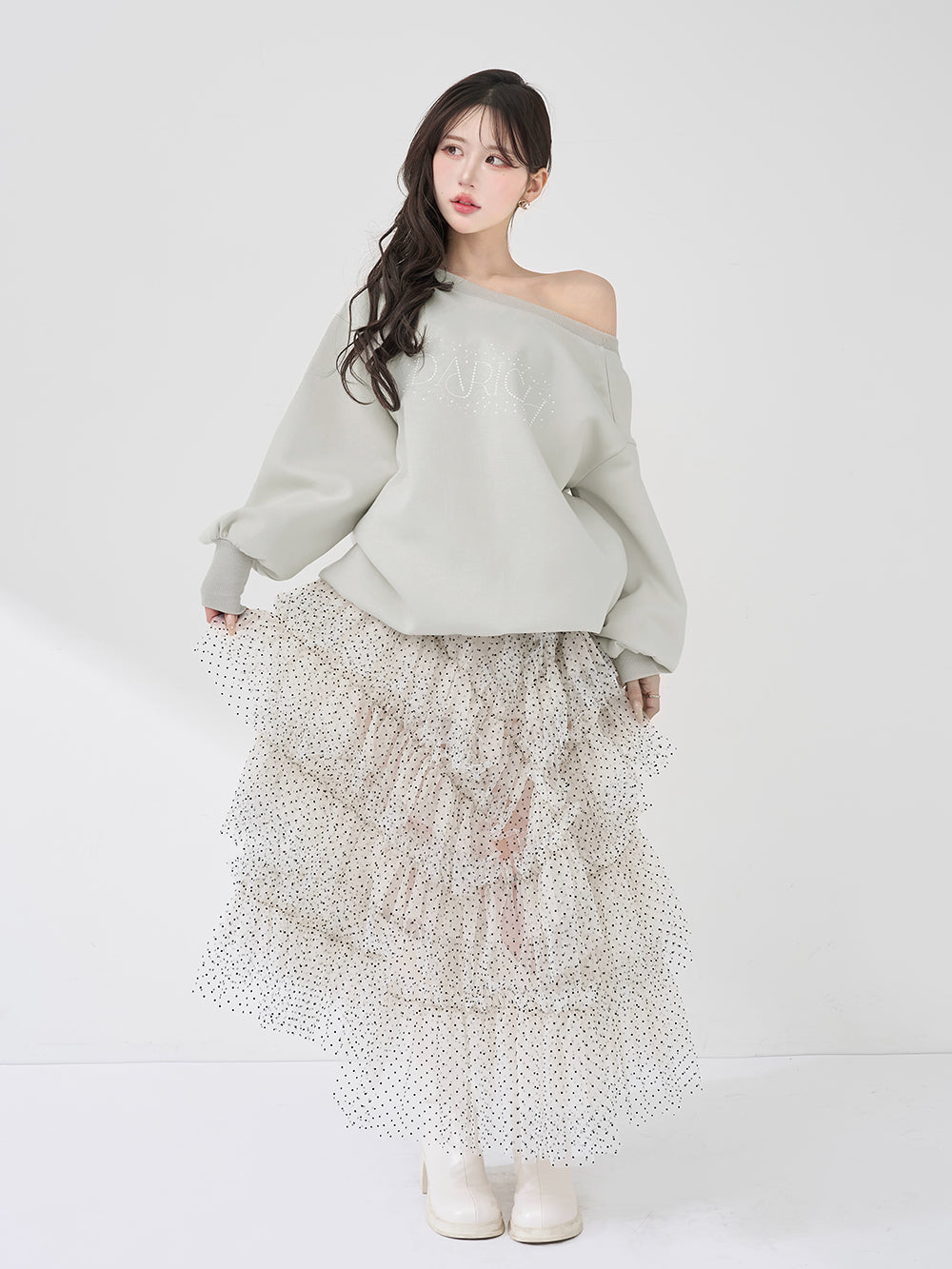 モデル：165cm（着用サイズ：FREE　着用カラー：L-GRY）