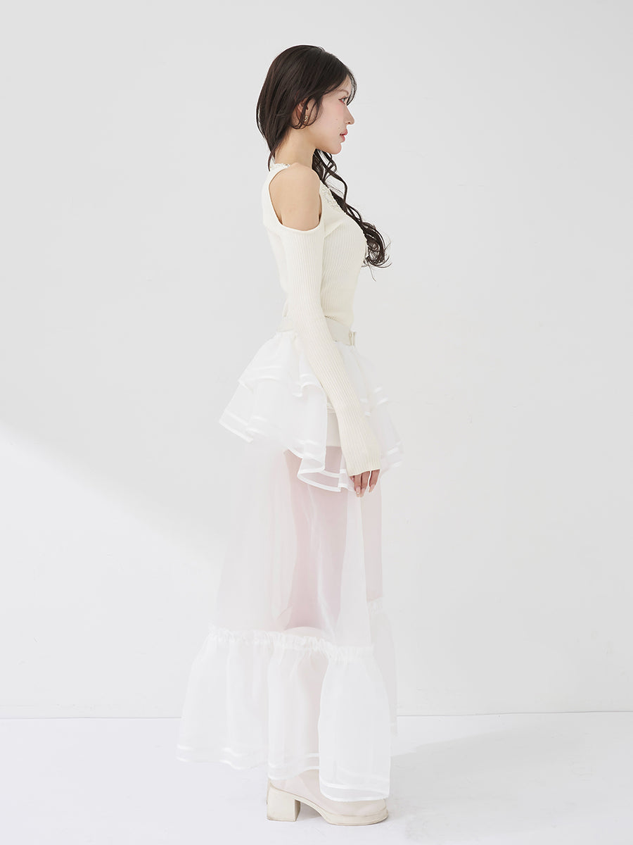 モデル：165cm（着用サイズ：S　着用カラー：WHT）