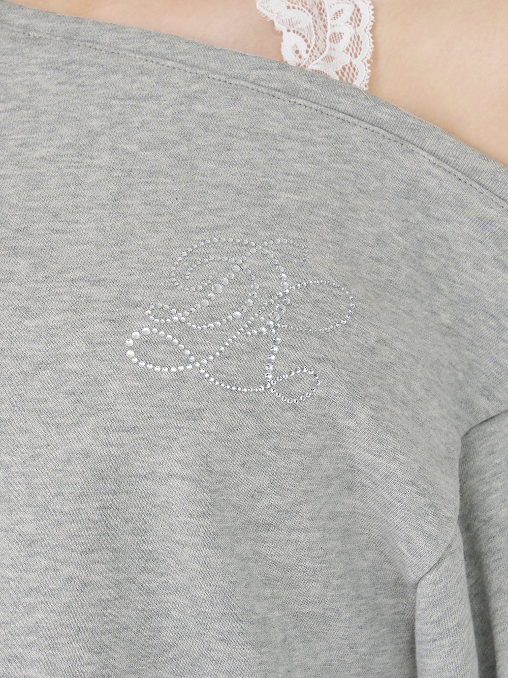 ホルターレースワンショルスウェットトップス