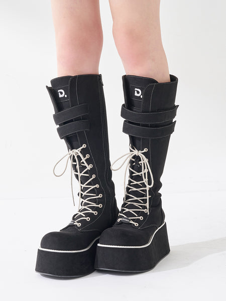 D-logo Voluminous Stitch Long Boots