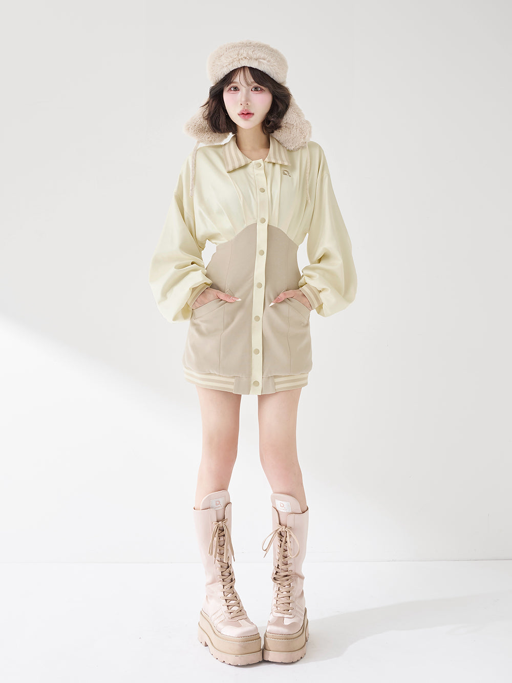 モデル：165cm（着用サイズ：FREE　着用カラー：IVO）