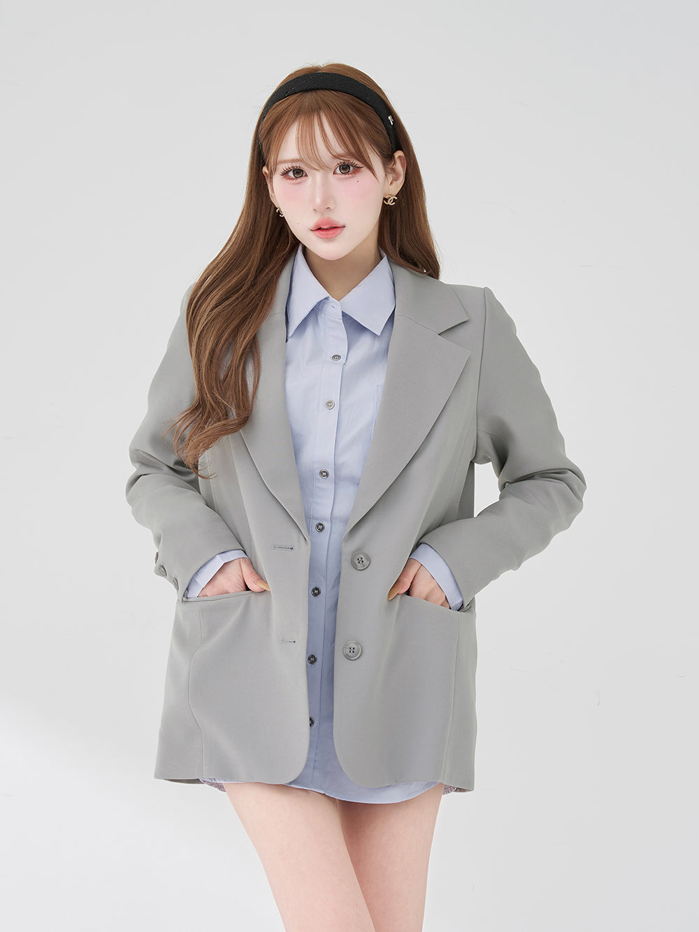 モデル：165cm（着用サイズ：S　着用カラー：GRY）