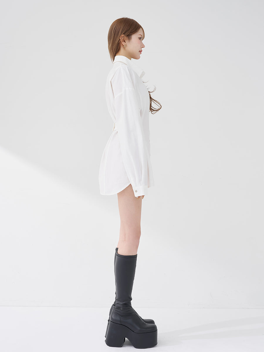モデル：165cm（着用サイズ：S　着用カラー：WHT）