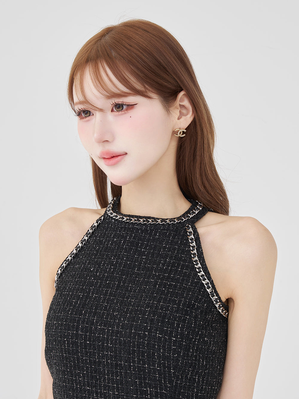 チェーンベルトツイードアメスリミニワンピース – Darich