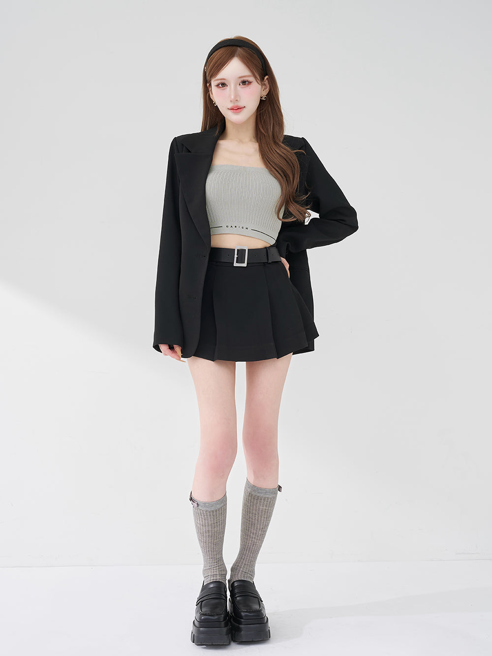 モデル：165cm（着用サイズ：S　着用カラー：BLK）