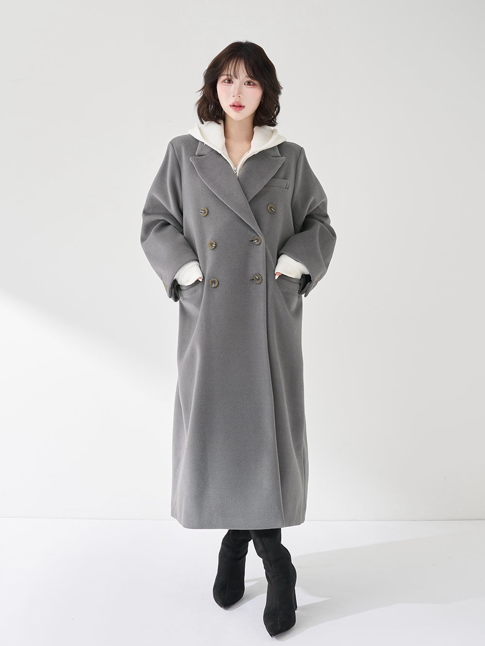 モデル：165cm（着用サイズ：FREE　着用カラー：GRY）