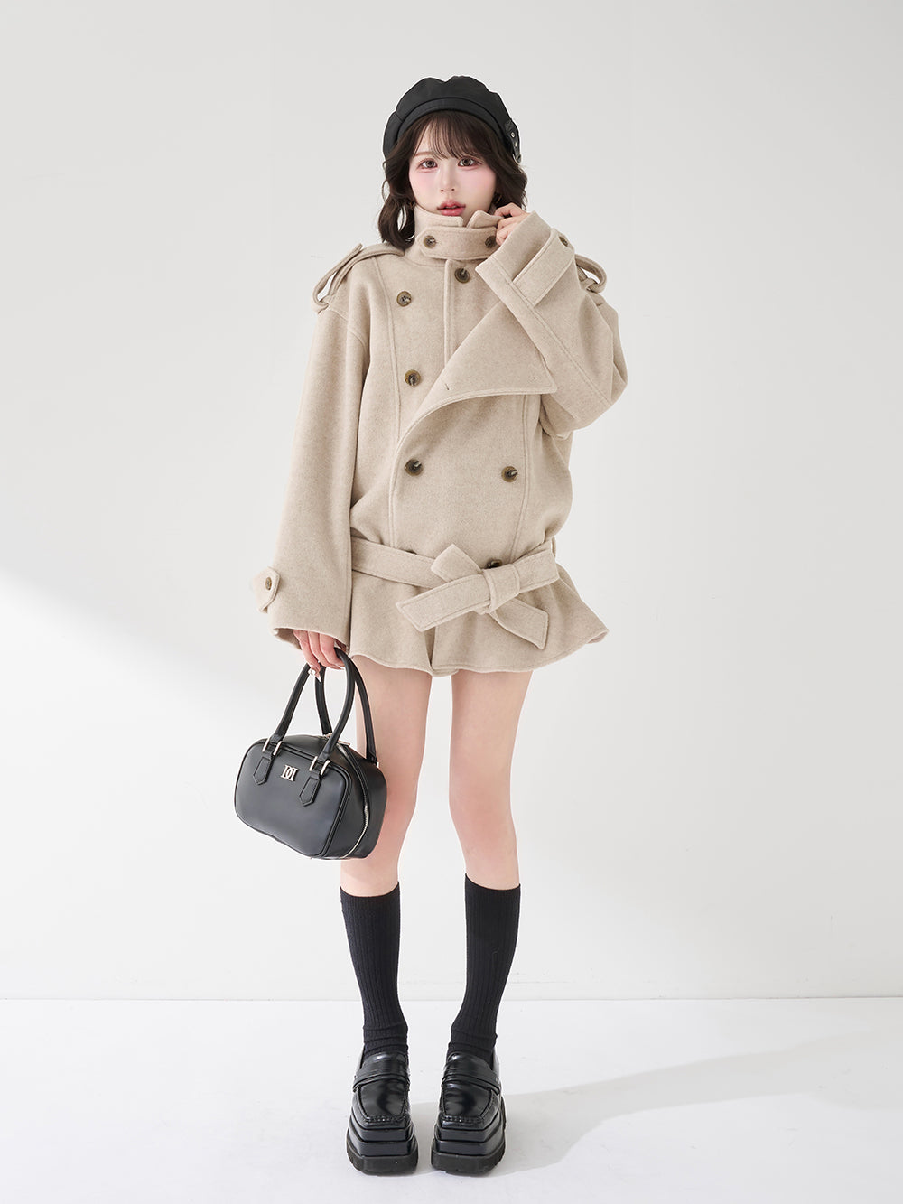 モデル：165cm（着用サイズ：FREE　着用カラー：BEG）