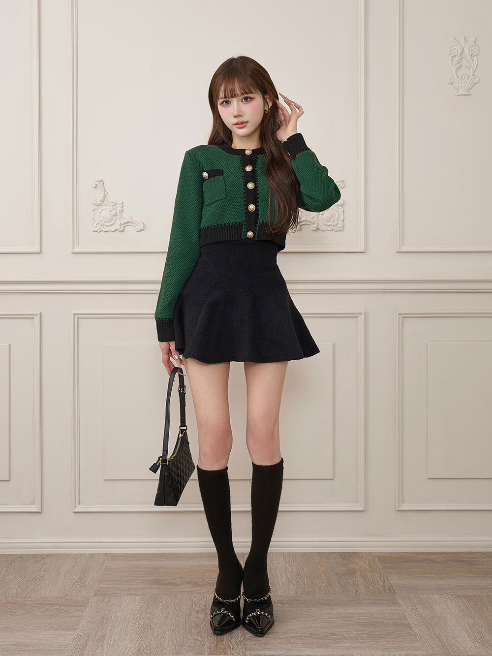 シャルムニットフレアミニスカート