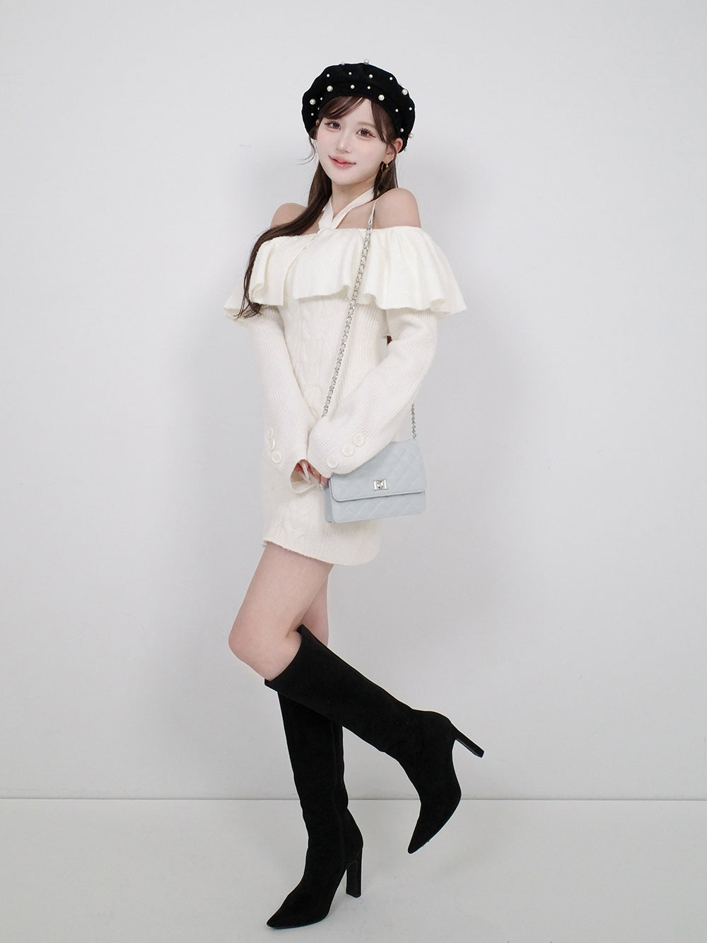 モデル：165cm（着用サイズ：FREE　着用カラー：IVO）