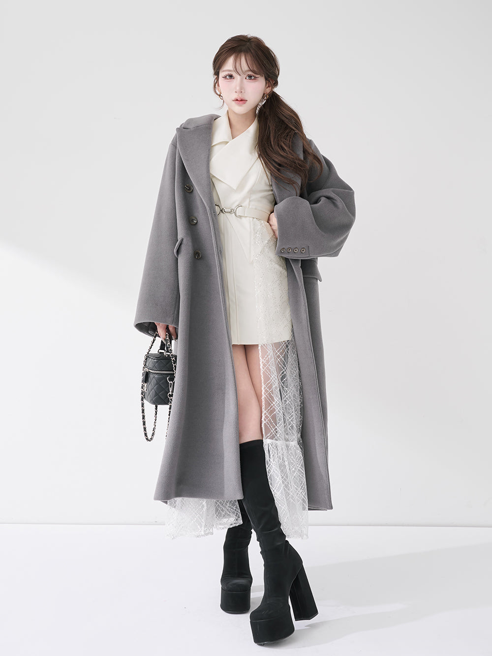 モデル：165cm（着用サイズ：FREE　着用カラー：WHT）