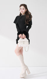 モデル：165cm（着用サイズ：FREE　着用カラー：BLK）