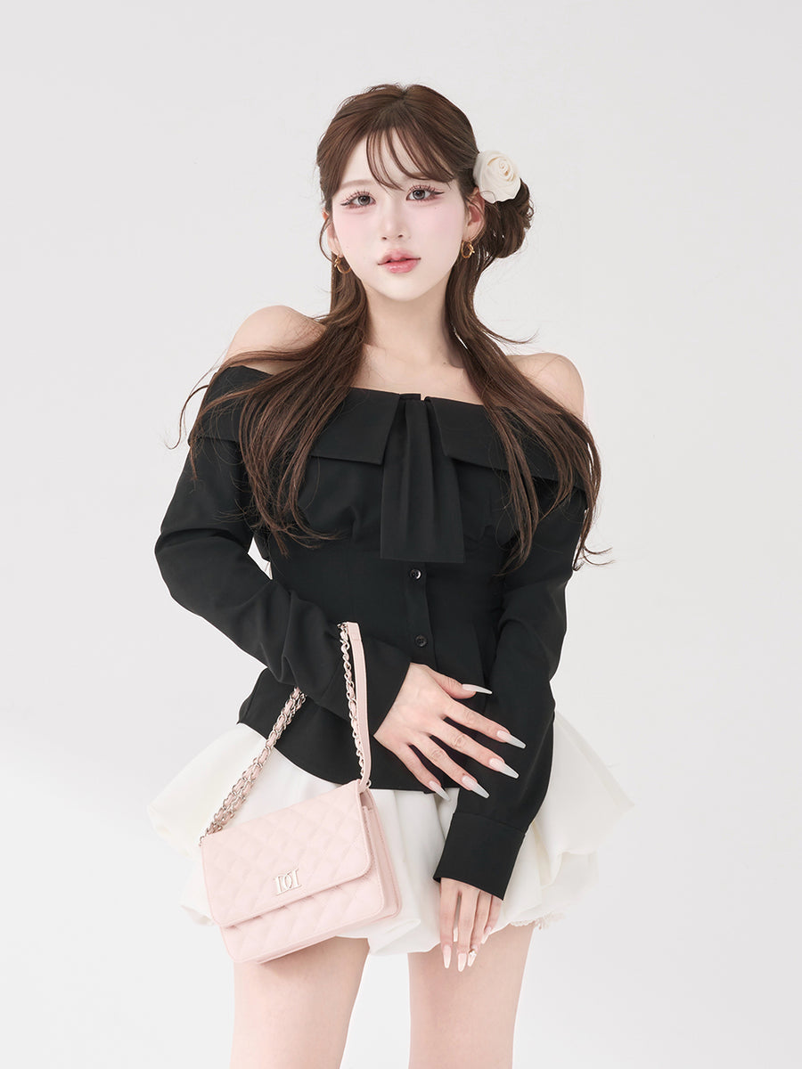 モデル：165cm（着用サイズ：FREE　着用カラー：BLK）