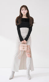 モデル：165cm（着用サイズ：FREE　着用カラー：WHT）