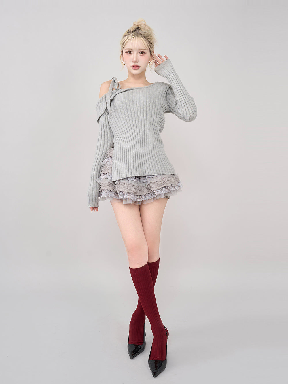 モデル：165cm（着用サイズ：FREE　着用カラー：GRY）
