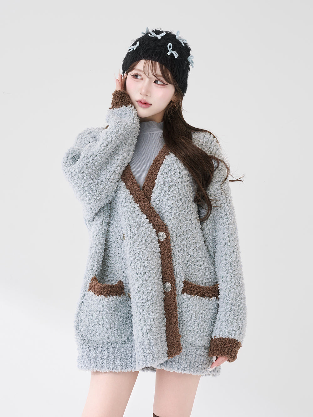 モデル：165cm（着用サイズ：FREE　着用カラー：SAX）