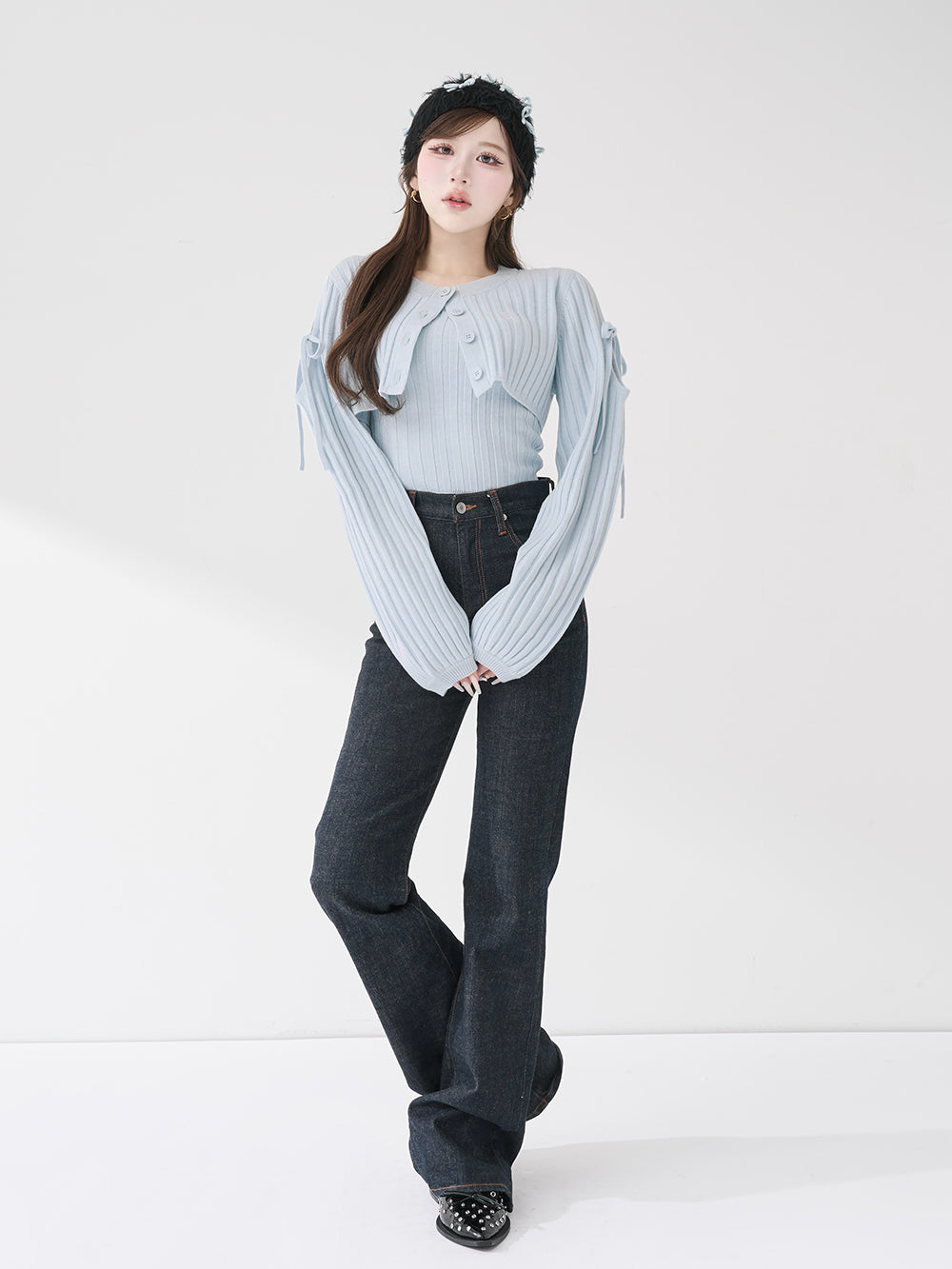 モデル：165cm（着用サイズ：FREE　着用カラー：SAX）