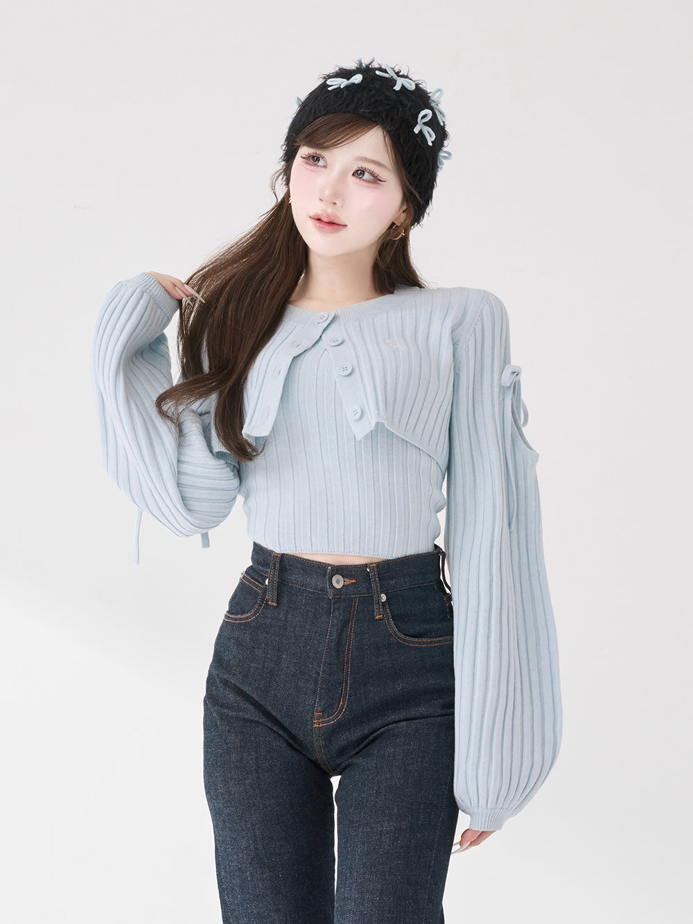 モデル：165cm（着用サイズ：FREE　着用カラー：SAX）