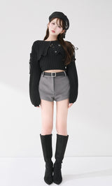 モデル：165cm（着用サイズ：FREE　着用カラー：BLK）