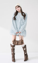 モデル：165cm（着用サイズ：FREE　着用カラー：SAX）