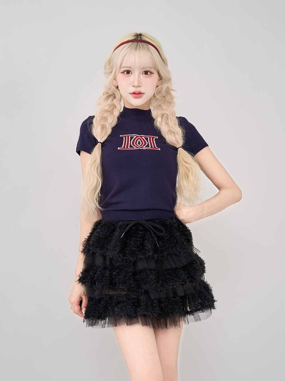DDロゴベーシックニットトップス - nvy