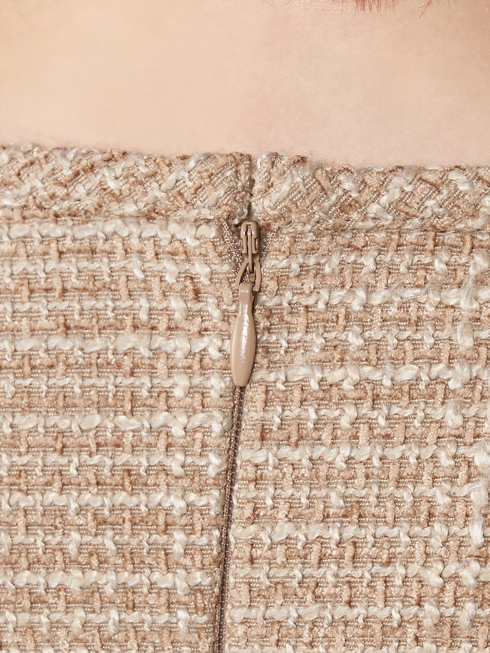 プリーツドッキングツイードミニワンピース