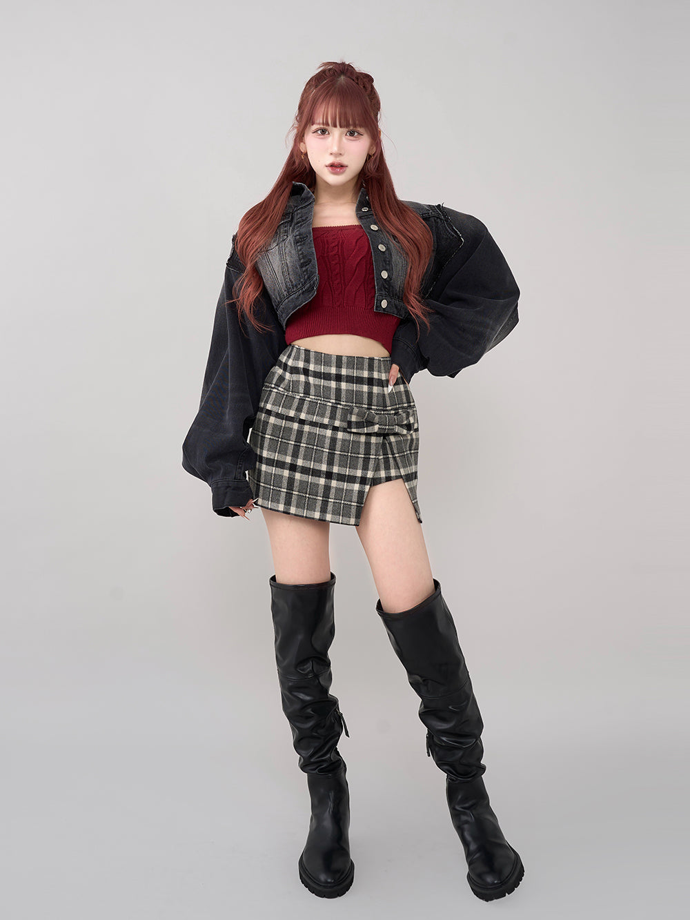 スリットチェックリボンミニスカート – Darich (ダーリッチ)