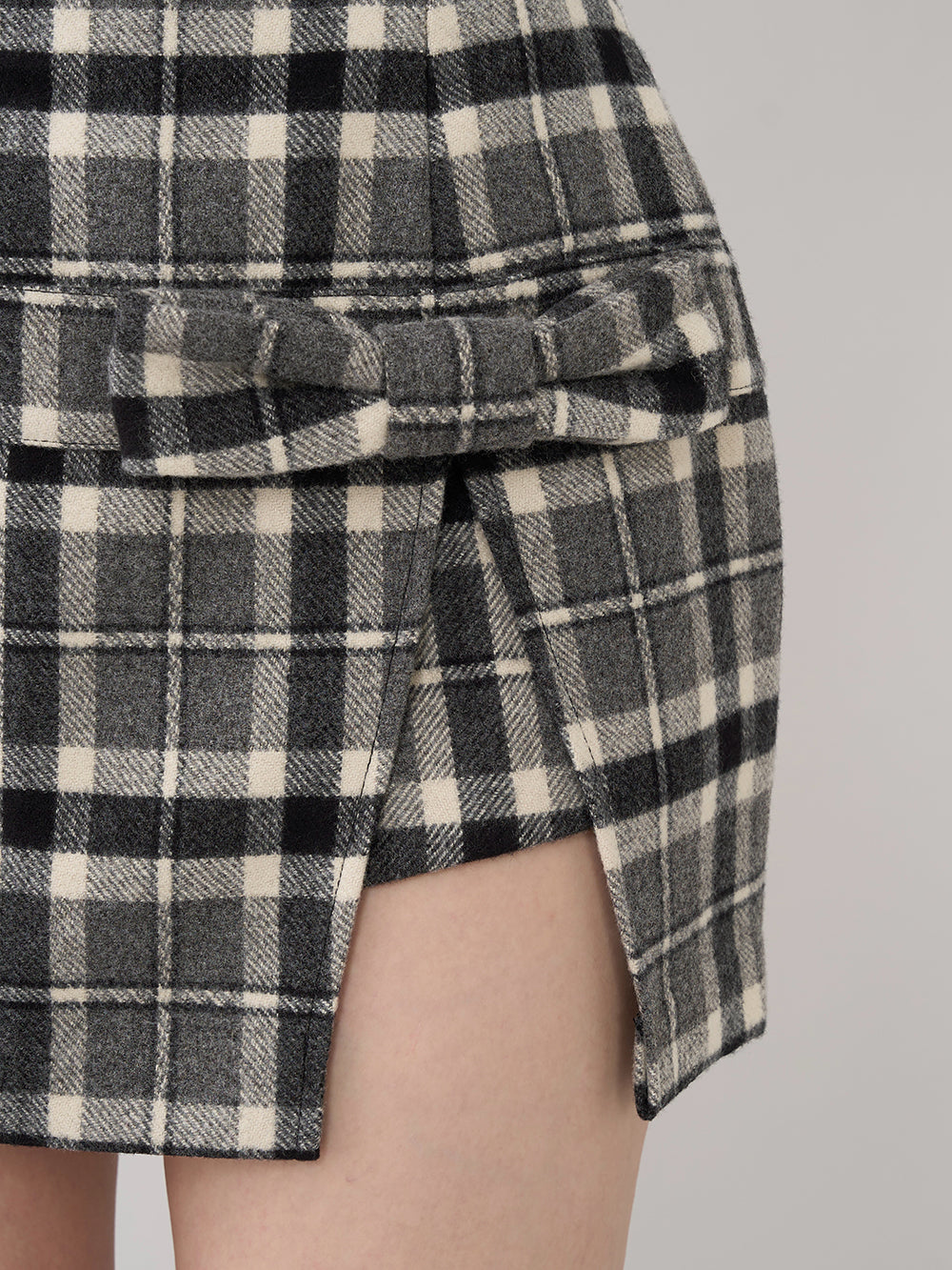 スリットチェックリボンミニスカート – Darich (ダーリッチ)
